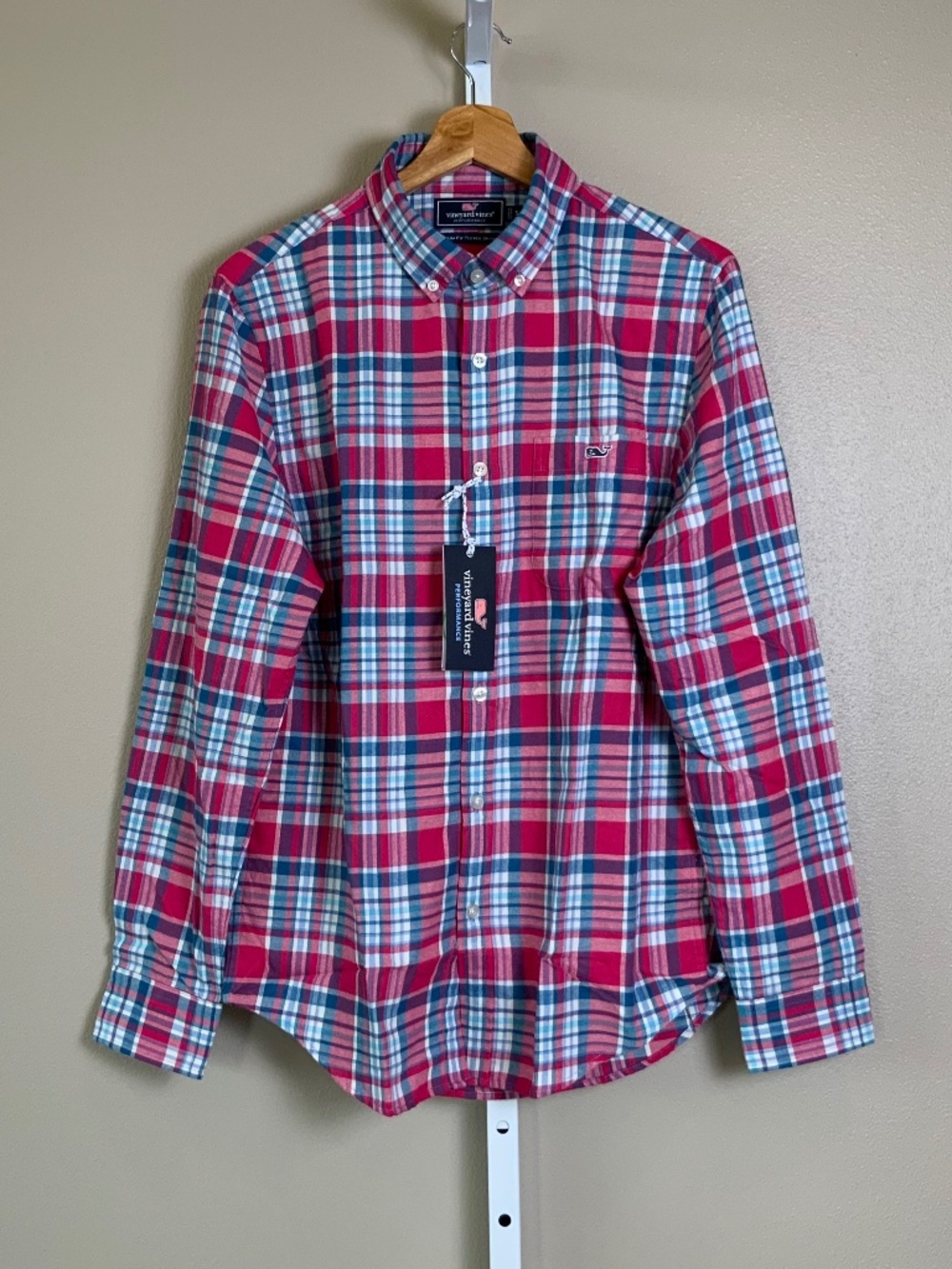 Vineyard Vines Performance Flannel Middleton Plaid Slim Fit Tucker Oxford Shirt